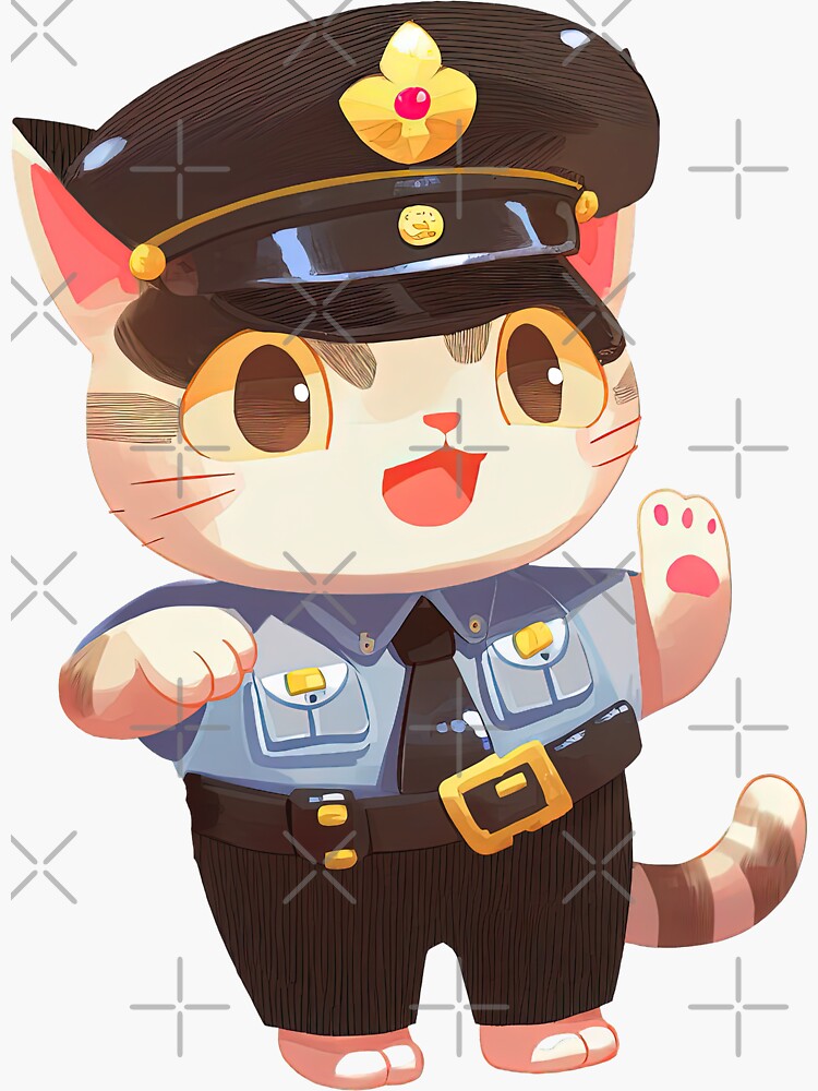 Cat police service Sticker for Sale by AnimalArtPhotos