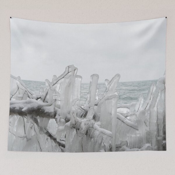 Item preview, Lakeside Ice Sculptures with Snowflakes designed and sold by Georgia Mizuleva.