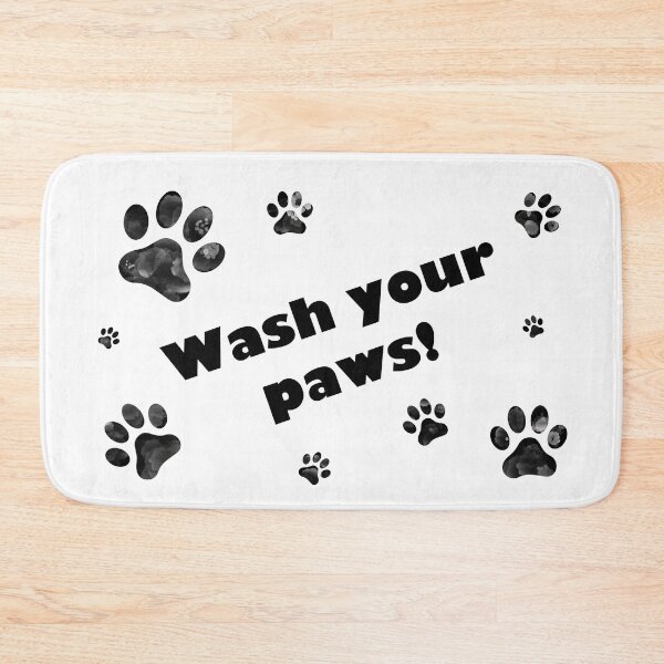Item preview, Wash your Paws / Funny Pet Pawprints designed and sold by impressionofmel.
