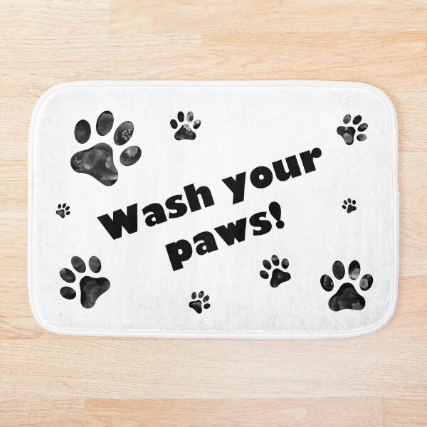 Item preview, Wash your Paws / Funny Pet Pawprints designed and sold by impressionofmel.