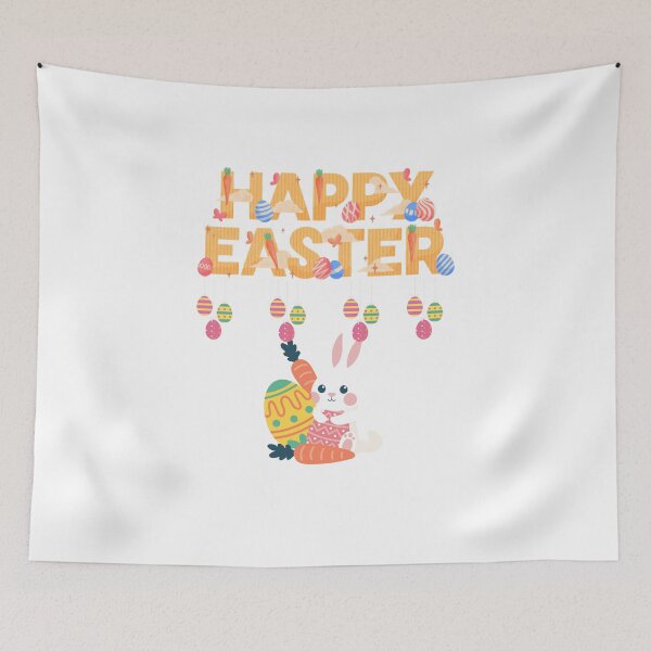 Aperçu de l'œuvre Happy Easter Bunny Cute créée et vendue par VersoShopping.
