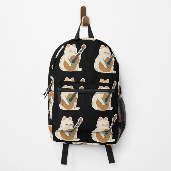 Item preview, Cute Cat playing Guitar Cartoon Anime Style Animal designed and sold by AnimalArtPhotos.