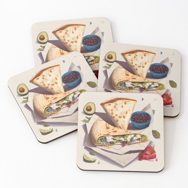 Item preview, A Taco-Lovers Dream Cornflower Quesadilla and Burritos Digital Painting designed and sold by CodeAndColors.