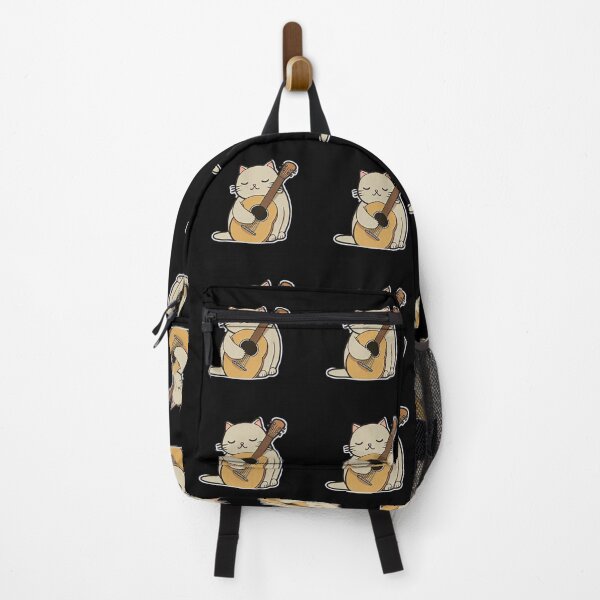 Item preview, Cat playing Guitar Cartoon Anime Style Animal designed and sold by AnimalArtPhotos.
