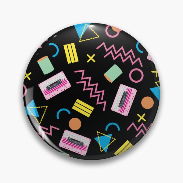 Item preview, Black Colorful Eighties 80's Retro Pattern designed and sold by idovedesign.
