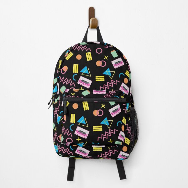 Item preview, Black Colorful Eighties 80's Retro Pattern designed and sold by idovedesign.