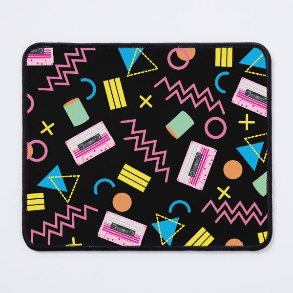 Item preview, Black Colorful Eighties 80's Retro Pattern designed and sold by idovedesign.