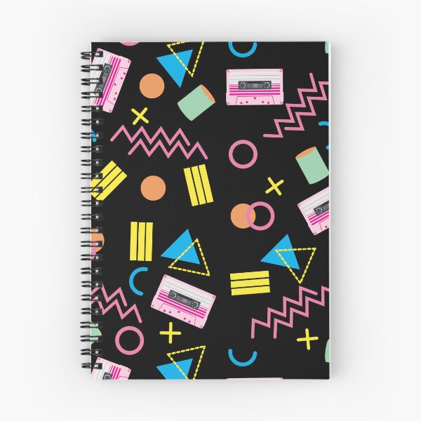 Item preview, Black Colorful Eighties 80's Retro Pattern designed and sold by idovedesign.