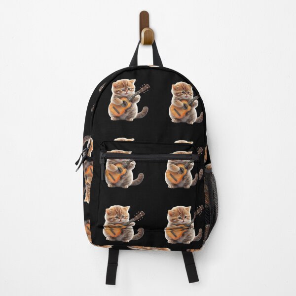 Item preview, Cute Cat Guitarist Rock Band Cartoon Anime Style Animal designed and sold by AnimalArtPhotos.