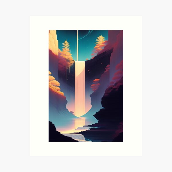 Item preview, natural waterfall vector art designed and sold by rightproduct.