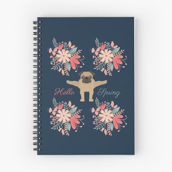 Item preview, Hello Spring with Pug and Flowers designed and sold by SeasonalDogs.