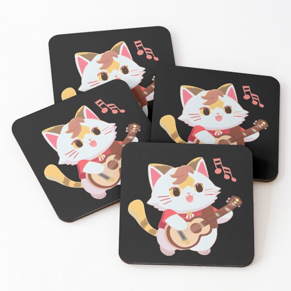 Item preview, Cool Cat Playing Guitar Cartoon Anime Style Animal designed and sold by AnimalArtPhotos.