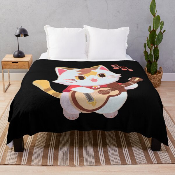 Item preview, Cool Cat Playing Guitar Cartoon Anime Style Animal designed and sold by AnimalArtPhotos.