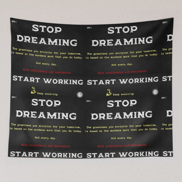 Item preview, Day 1 of the year: Stop dreaming, start working designed and sold by BuddyBoots.