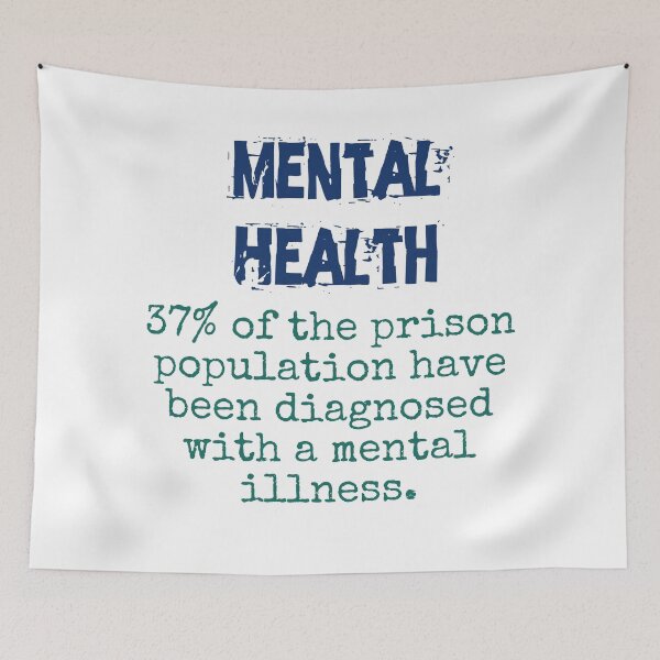 Item preview, 37 Percent Of The Prison Population - Mental Health Quote designed and sold by CrankyOldDude.