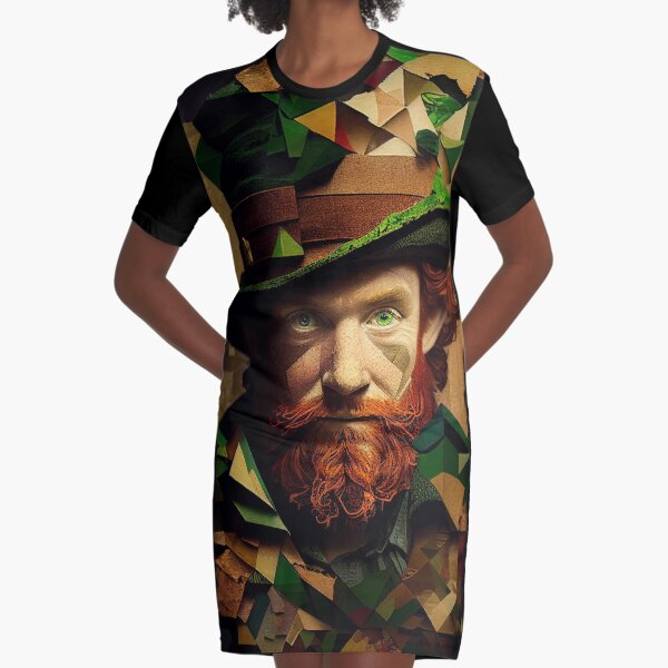 Red bearded Leprechaun Graphic T-Shirt Dress