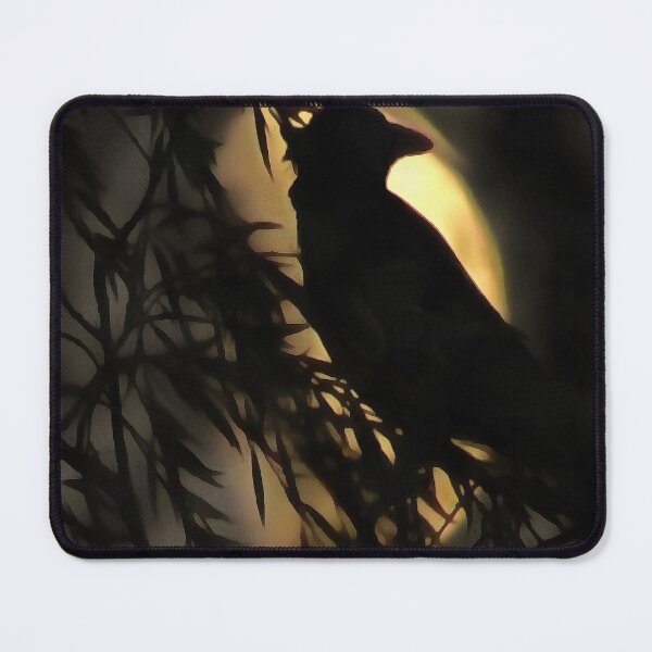 Item preview, Eerie Raven Silhouette Against A Glowing Moon designed and sold by taiche.