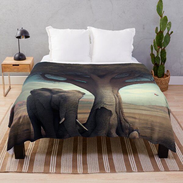 Item preview, Elephant and the Monster in the Tree Digital Painting designed and sold by CodeAndColors.