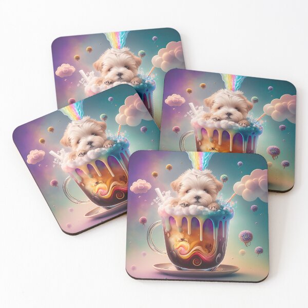 Item preview, Rainbow Puppy latte designed and sold by MANGA Crusade.