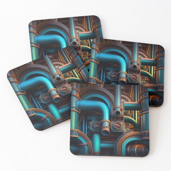 Item preview, Dreamy Dynamic Industrial Pattern Digital Painting designed and sold by CodeAndColors.