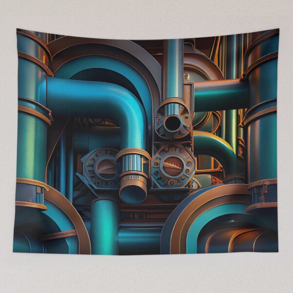 Item preview, Dreamy Dynamic Industrial Pattern Digital Painting designed and sold by CodeAndColors.