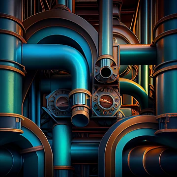 Vorschaubild zum Design Dreamy Dynamic Industrial Pattern Digital Painting von CodeAndColors