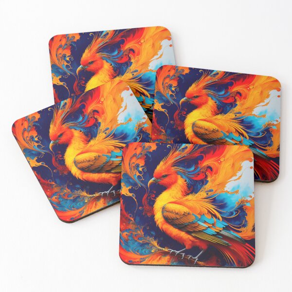 Item preview, Orange Blue Phoenix Bird designed and sold by GoldenZodiac888.