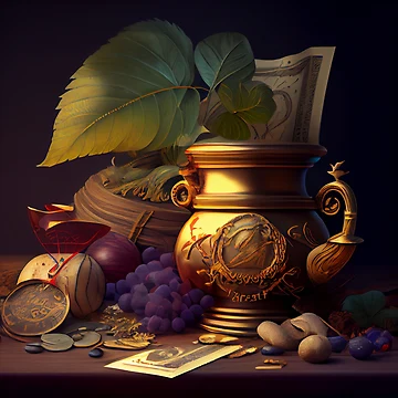 Imagen de la obra Bounty of Wealth Digital Painting de CodeAndColors