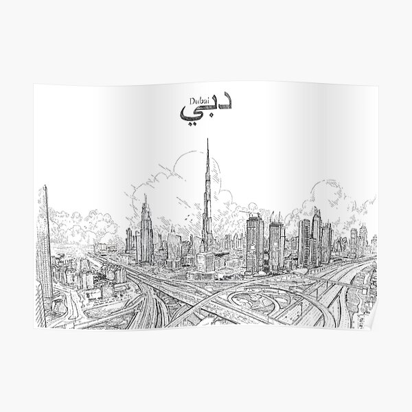 Skyscrapers Of Dubai Office And Residential Buildings Sketch Collection  Stock Illustration  Download Image Now  iStock