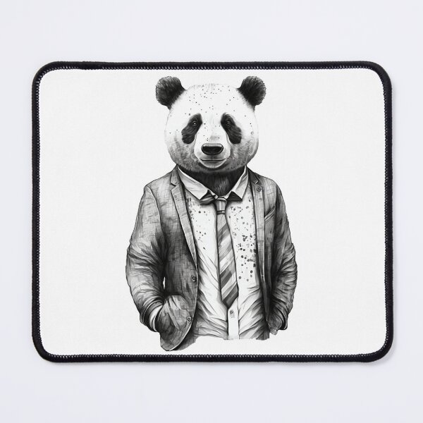 Item preview, Smart Panda wear suit and necktie Human Style office worker theme designed and sold by MaxEXP.