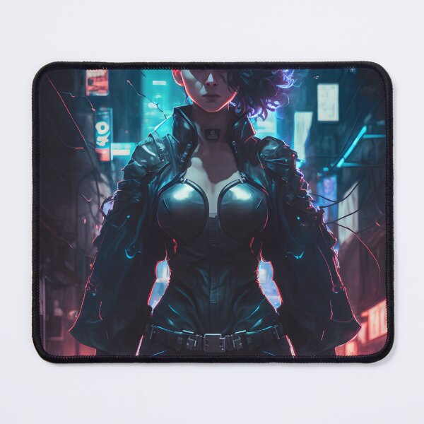 Item preview, Cyberpunk Heroine in Japanese Anime Style Full Length Futuristic City Background designed and sold by LuluDragon.