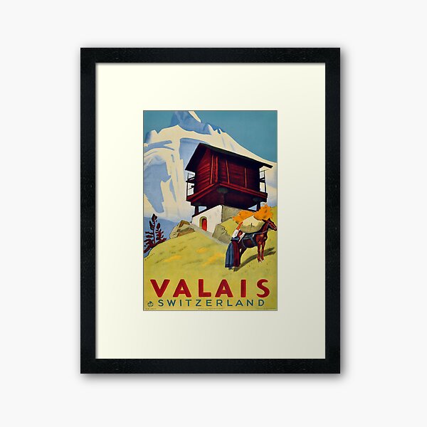 Item preview, Valais, Switzerland, Ski Poster designed and sold by BokeeLee.