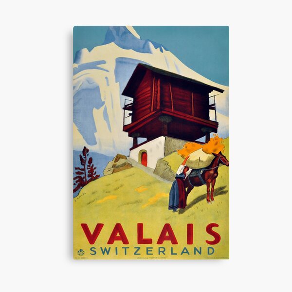 Item preview, Valais, Switzerland, Ski Poster designed and sold by BokeeLee.