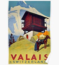 Wallis, Schweiz, Ski Poster Poster