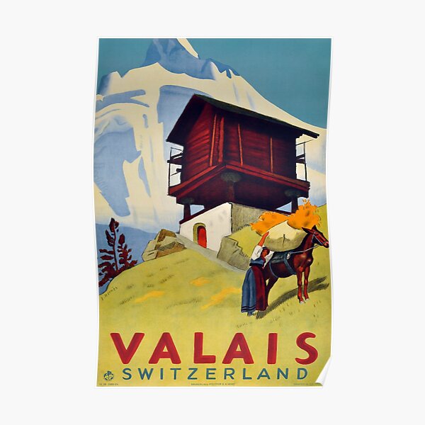Valais, Switzerland, Ski Poster Poster