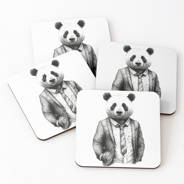 Item preview, Smart Panda wear suit and necktie Human Style office worker theme designed and sold by MaxEXP.