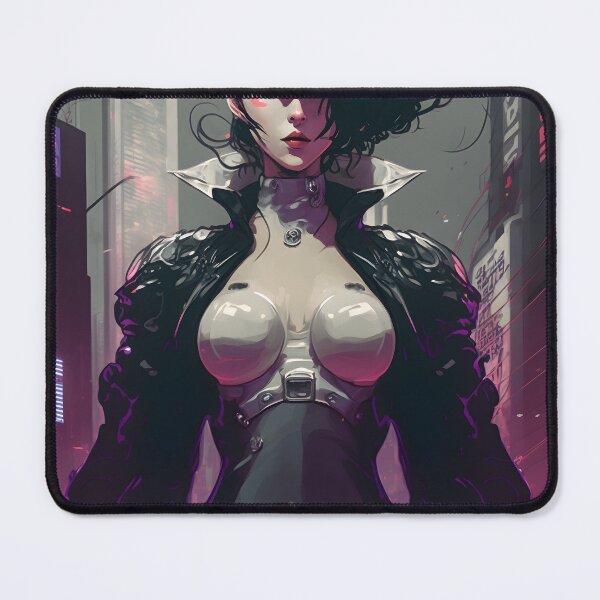 Item preview, Cyberpunk Heroine Illustration in Japanese Anime Style, Futuristic City Background designed and sold by LuluDragon.