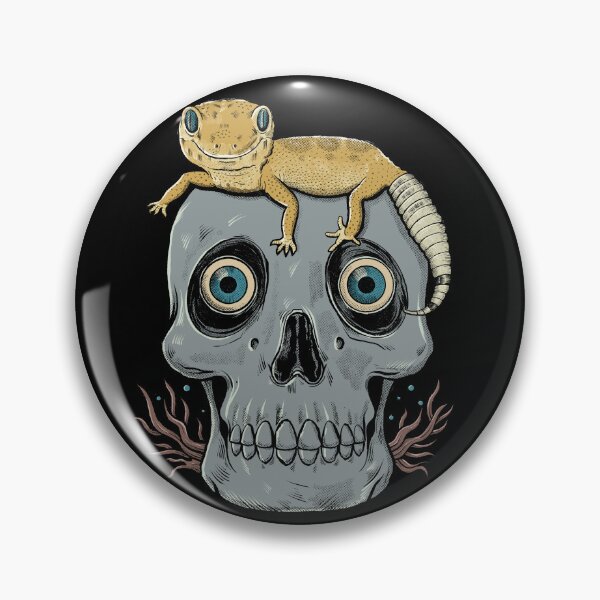 Item preview, Gecko sitting on a skull designed and sold by RGB-Ginger.