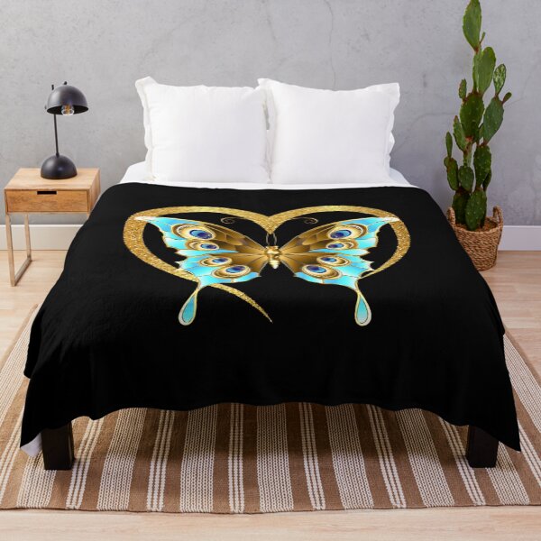 Item preview, Turquoise butterfly, Gold heart, stylish, Original gift, Cool designed and sold by Ksmith-Style.