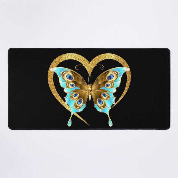 Item preview, Turquoise butterfly, Gold heart, stylish, Original gift, Cool designed and sold by Ksmith-Style.