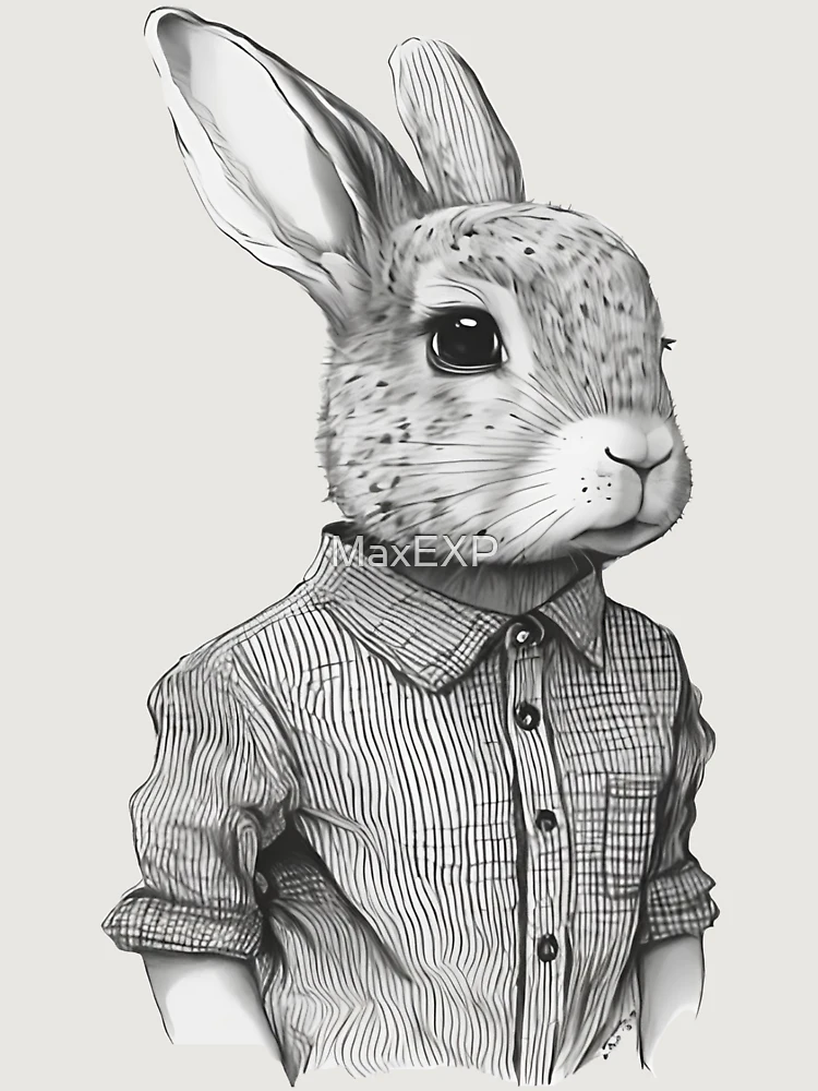 Thumbnail 6 von 6, Premium Oversized Pullover, Smart Rabbit Wear Shirt Rabbit Human Style designt und verkauft von MaxEXP.