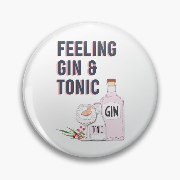 Item preview, Feeling gin and tonic funny cocktail quote designed and sold by oyptjewellery.