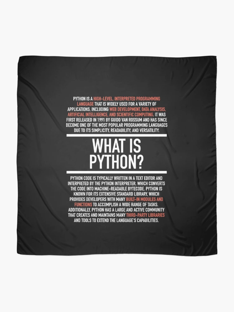 Thumbnail 2 of 3, Scarf, Python Defined - Programming - Computer Teacher designed and sold by HiddenVerb.