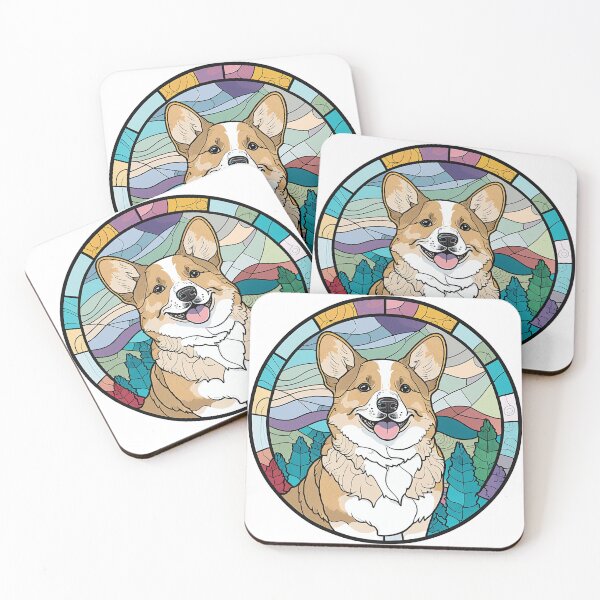 Item preview, Corgi Stained Glass Dog Corgi designed and sold by ThePetozoicEra.