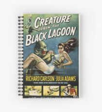 Geschöpf vom schwarzen Lagune-Weinlese Horror-Plakat Spiralblock
