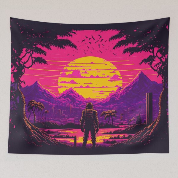 Item preview, Alien Planet Synthwave Sunrise designed and sold by Nightarcade.