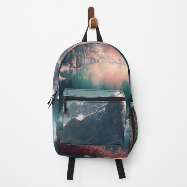 Majestic Mountain Range with a Lake Backpack