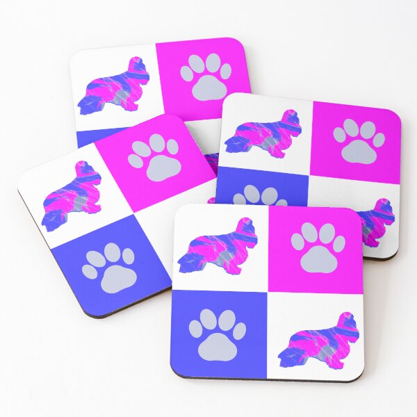 Item preview, Cocker Spaniel Dog & Paw Print Crazy Hot Pink & Blue Swirls designed and sold by AMSonArt.