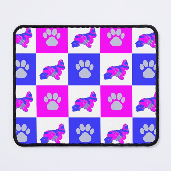 Item preview, Cocker Spaniel Dog & Paw Print Crazy Hot Pink & Blue Swirls designed and sold by AMSonArt.