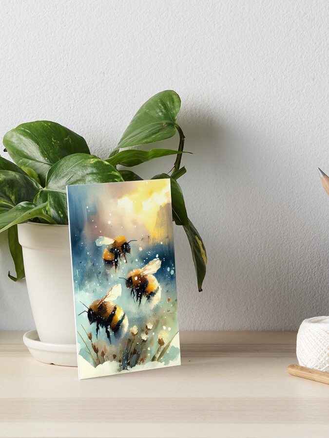 Bumble Bee Watercolor Art Board Print for Sale by JAWgallery